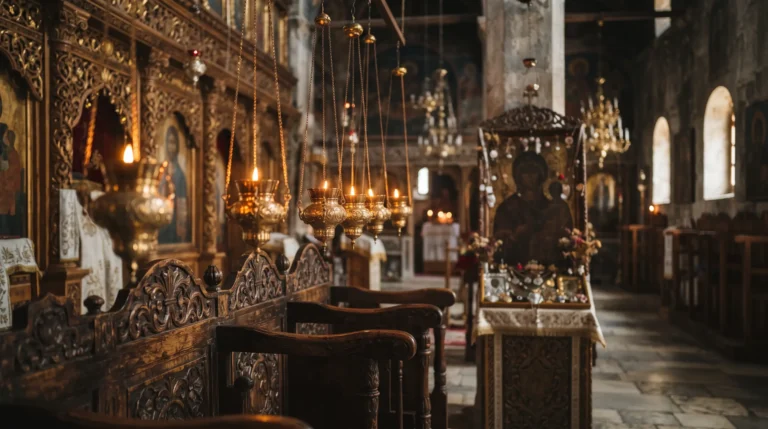 Interiorul bisericii, cu icoana facatoare de minuni - Totul despre Biserica din Panagia